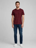 Men Maroon Striped T-Shirt
