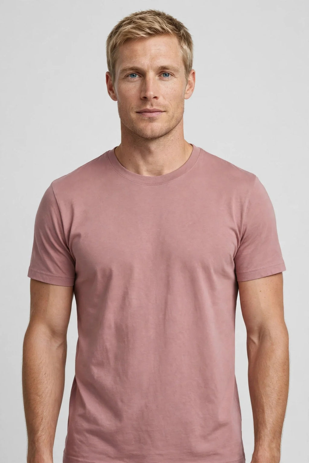 Men Dusty Rose Solid T-Shirt