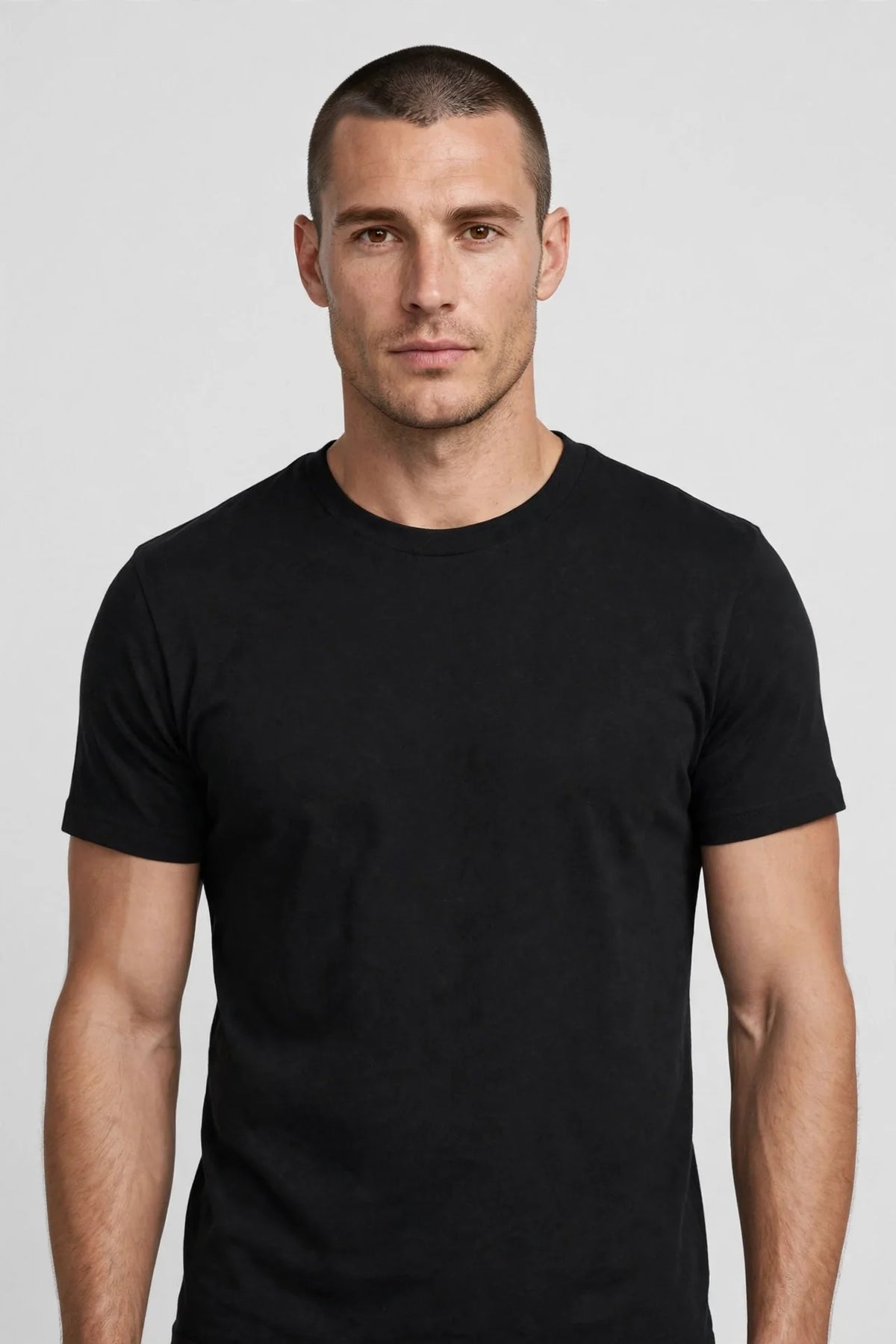 Men Charcoal Black Solid T-Shirt