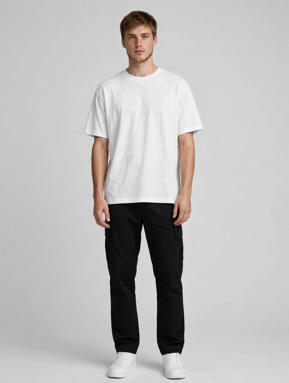 Men White Typography Oversized T-Shirt