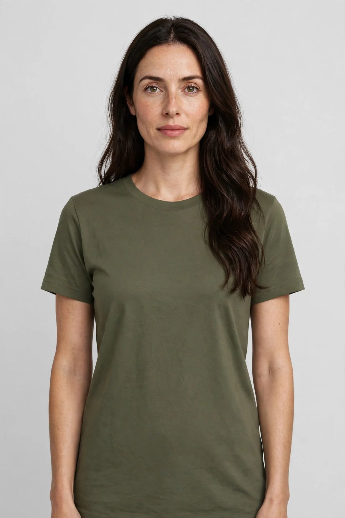 Women Olive Solid T-Shirt