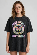 Pineberry Anti-Social Butterfly Oversized Tee