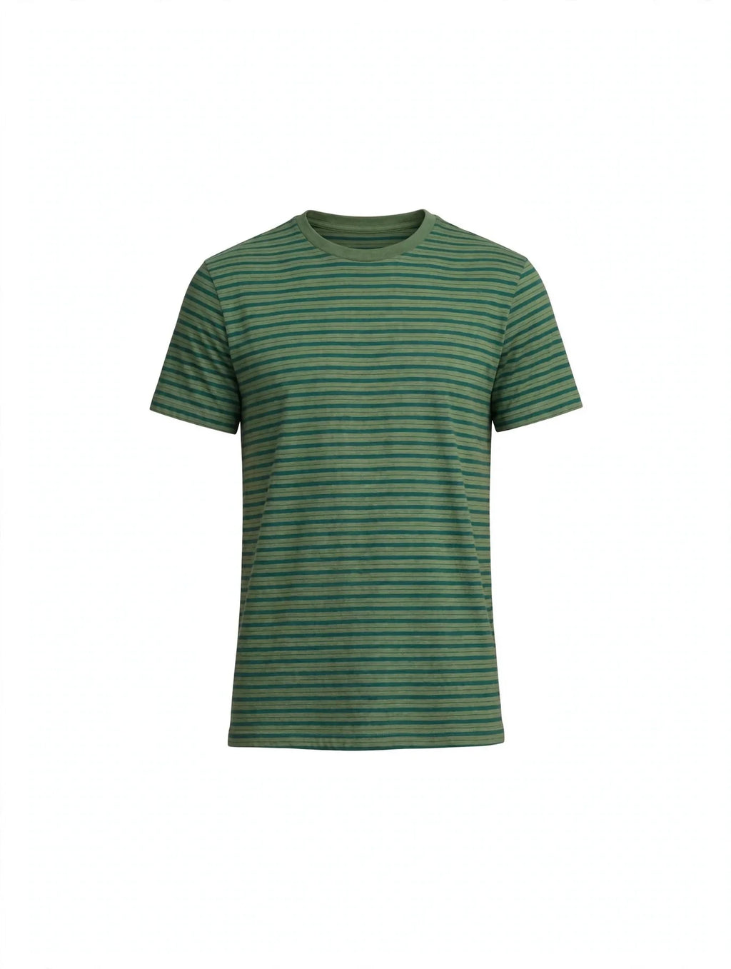 Men Green Striped T-Shirt