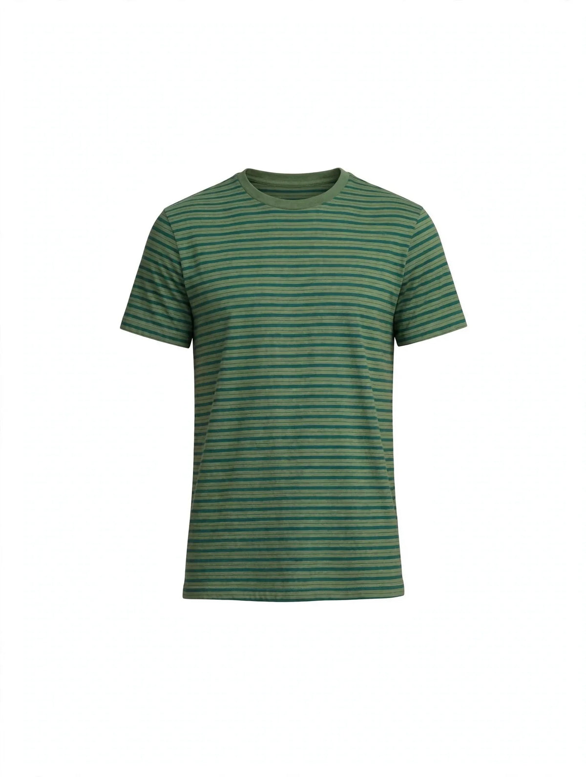 Men Green Striped T-Shirt