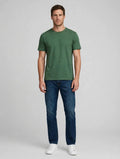 Men Green Striped T-Shirt
