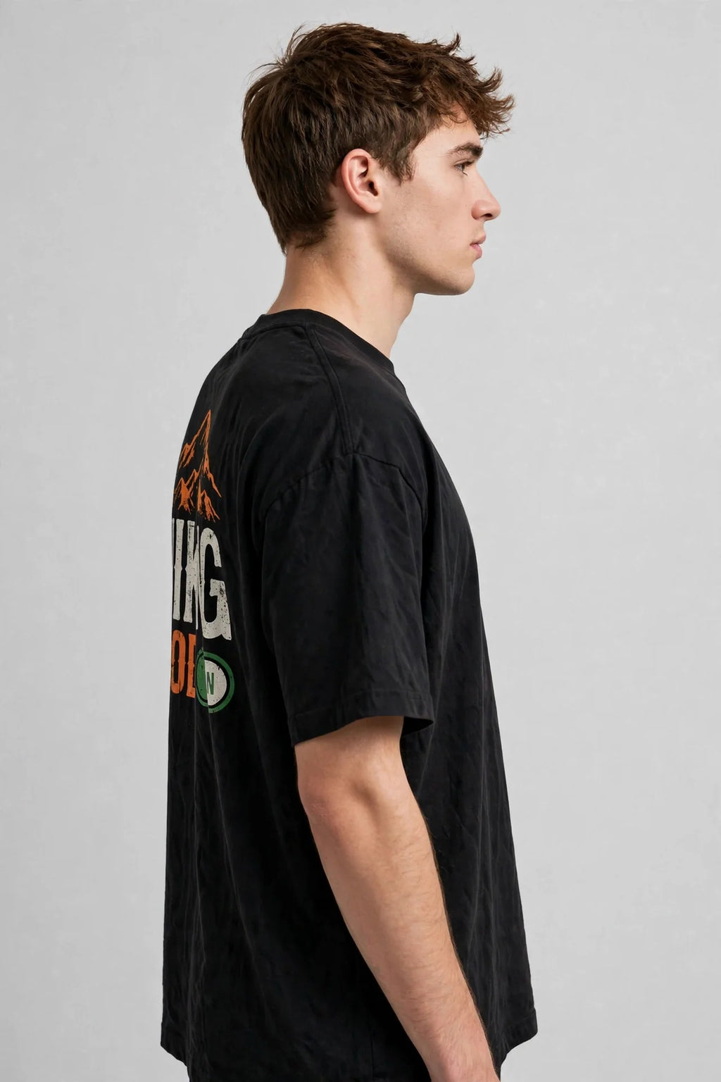 Pineberry Hiking Mode On Oversized Tee