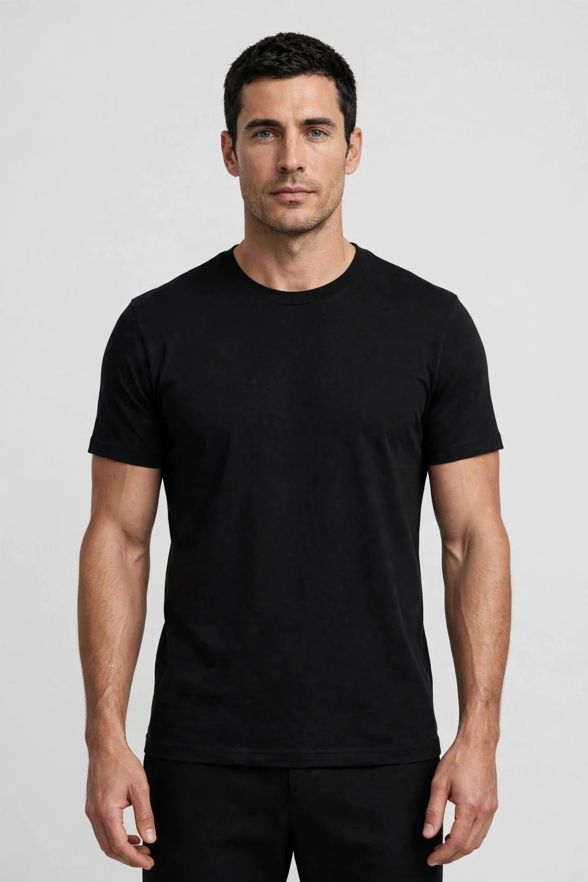 Men Jet Black Solid T-Shirt