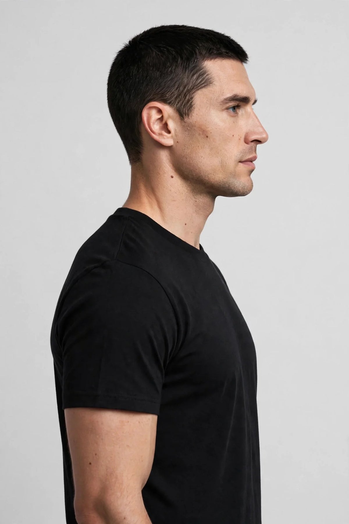 Men Jet Black Solid T-Shirt