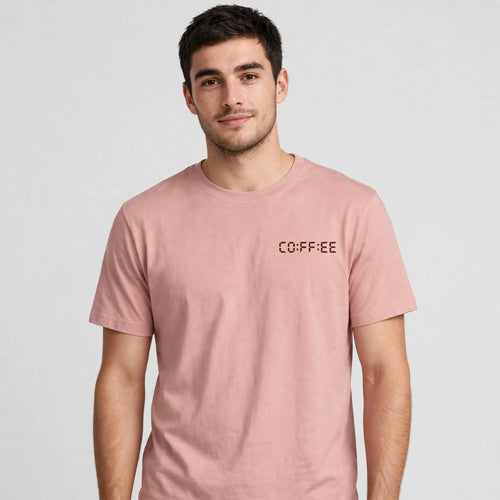 Coffee O'Clock Minimal Tee – Half Sleeve 180 GSM – worn by actor, front view