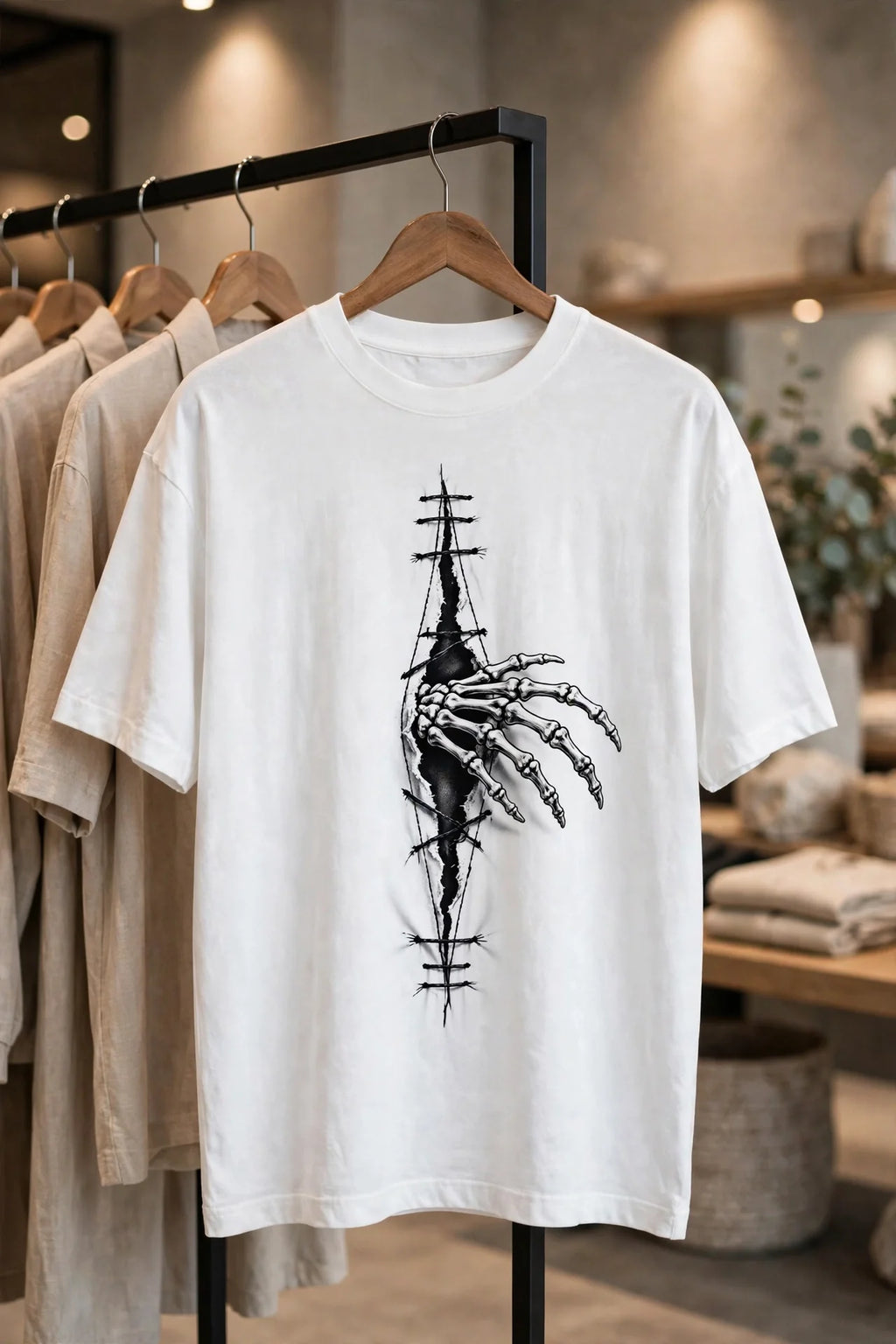 Pineberry Scary Skull Oversized Tee