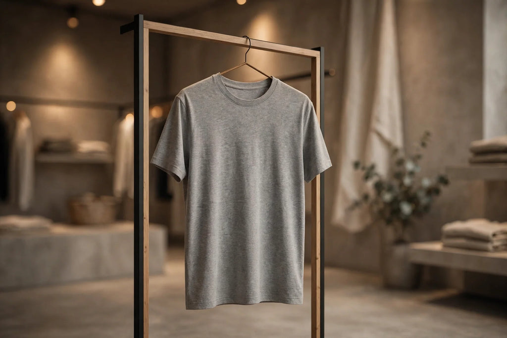Women Grey Melange Solid T-Shirt - in-store display