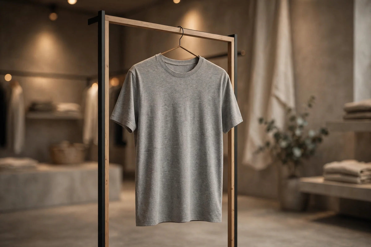Women Grey Melange Solid T-Shirt - in-store display