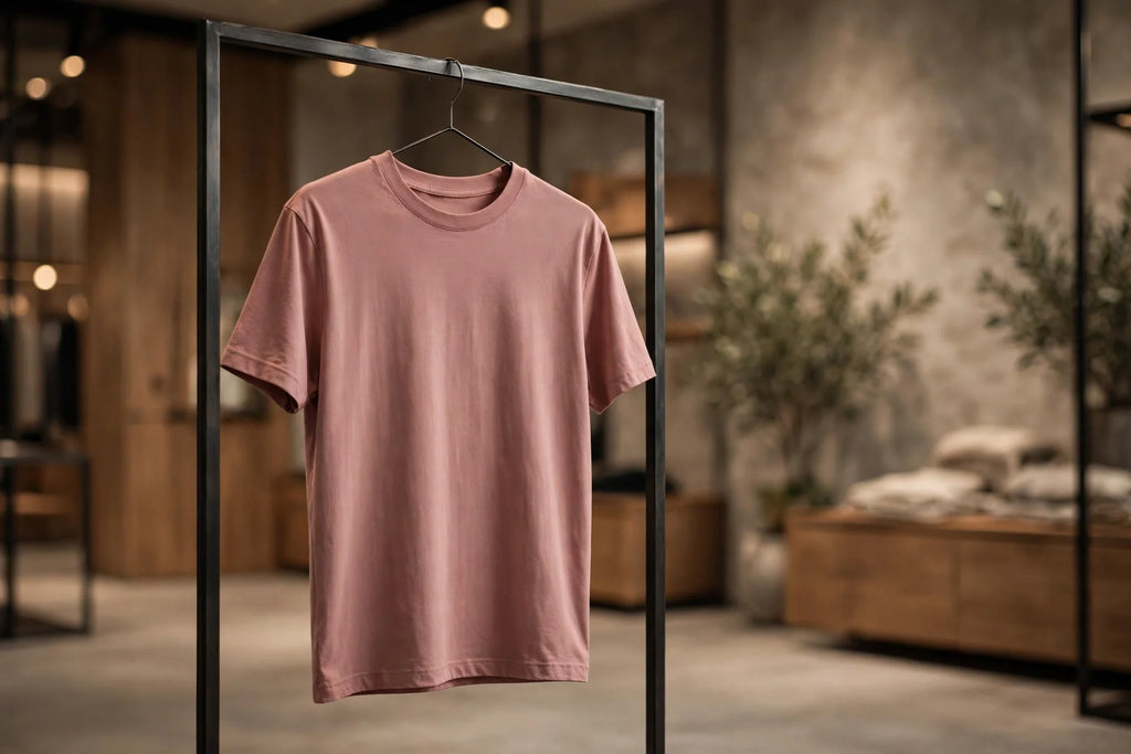 Men Dusty Rose Solid T-Shirt