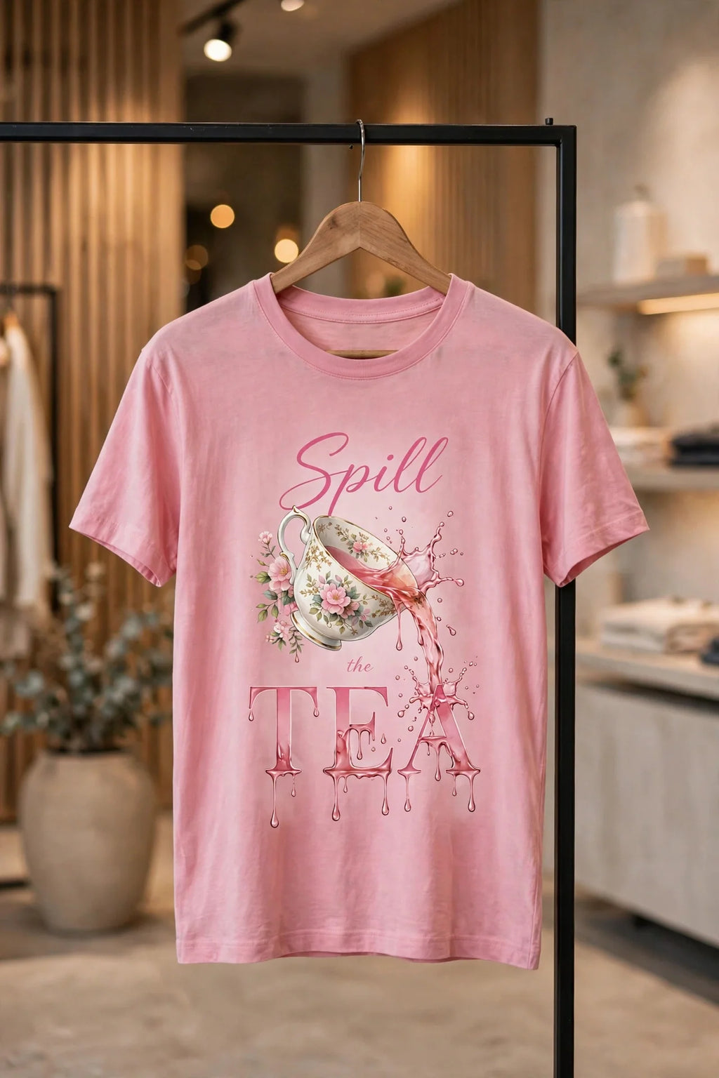 Pineberry Spill the Tea Half Sleeve Tee