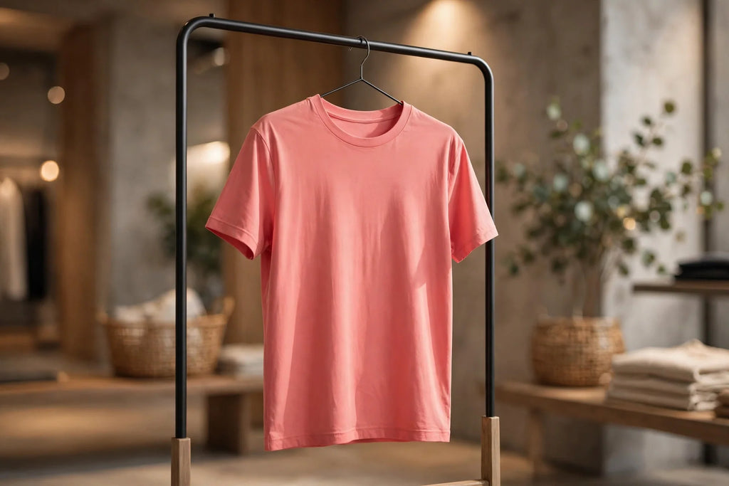 Women Coral Pink Solid T-Shirt