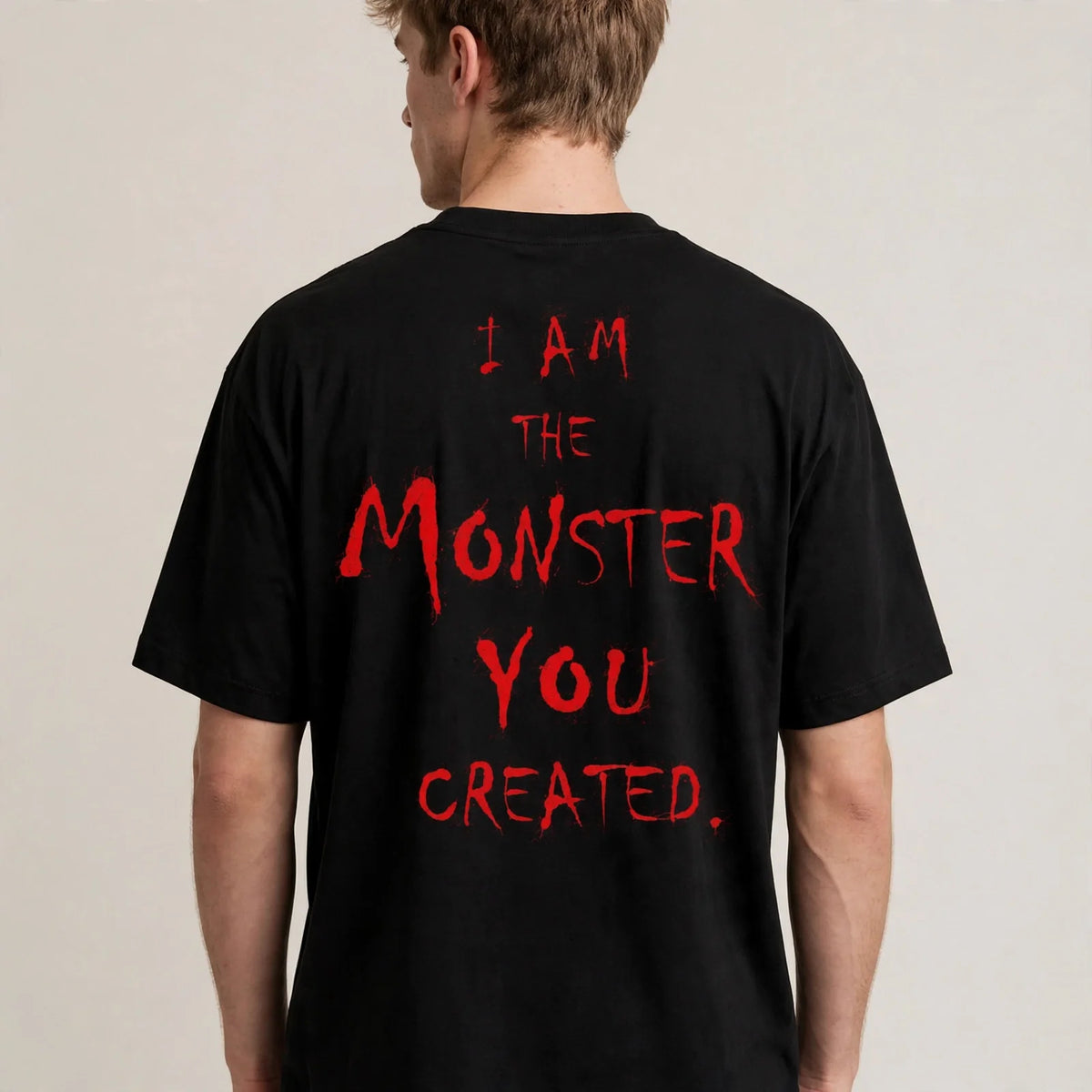 Mind Monster Unisex Black Oversized T-Shirt