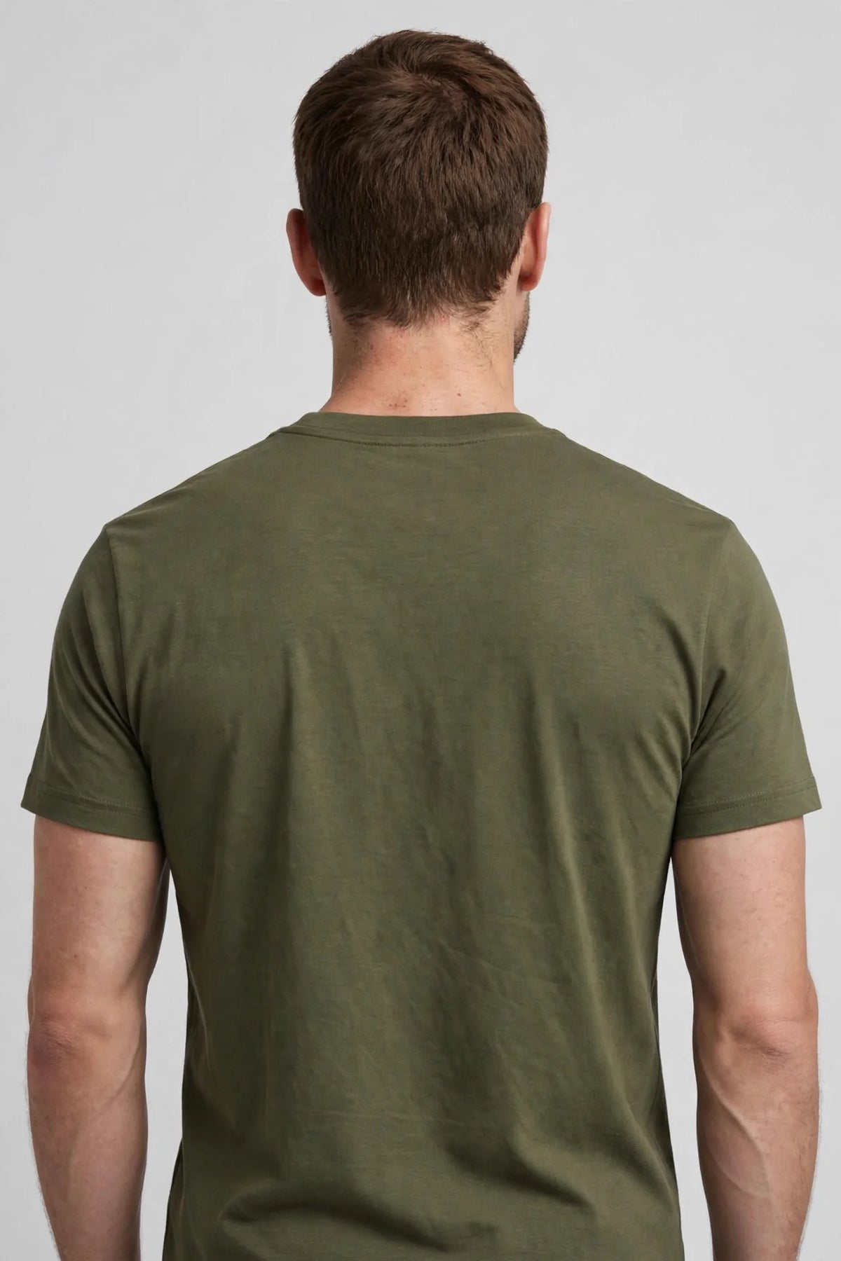Men Olive Green Solid T-Shirt