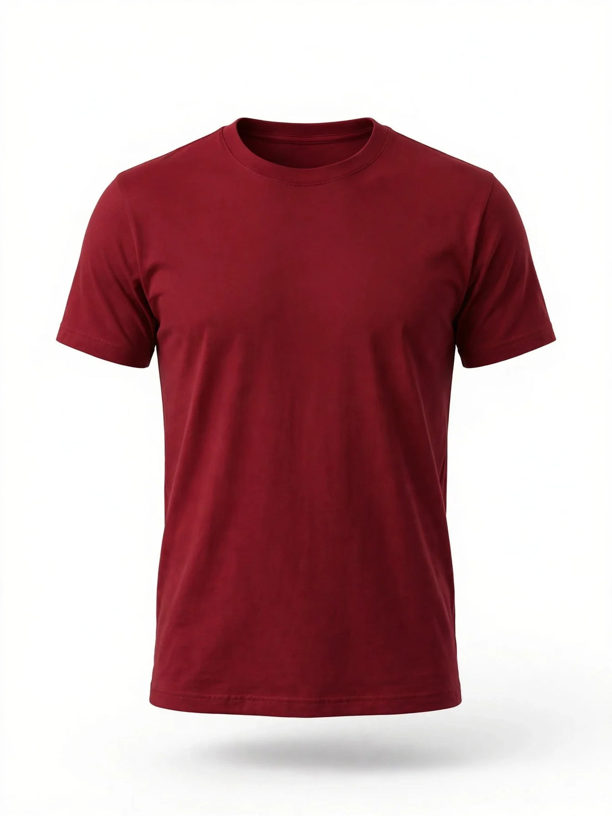 Men Wine Red Solid T-Shirt