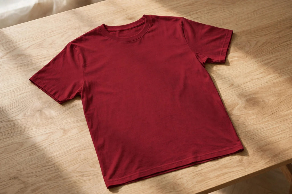Men Wine Red Solid T-Shirt
