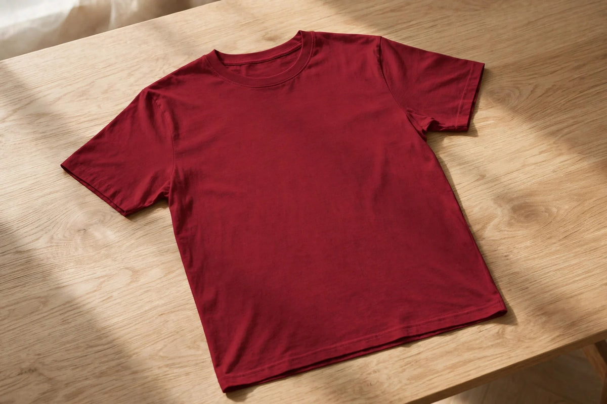 Men Wine Red Solid T-Shirt