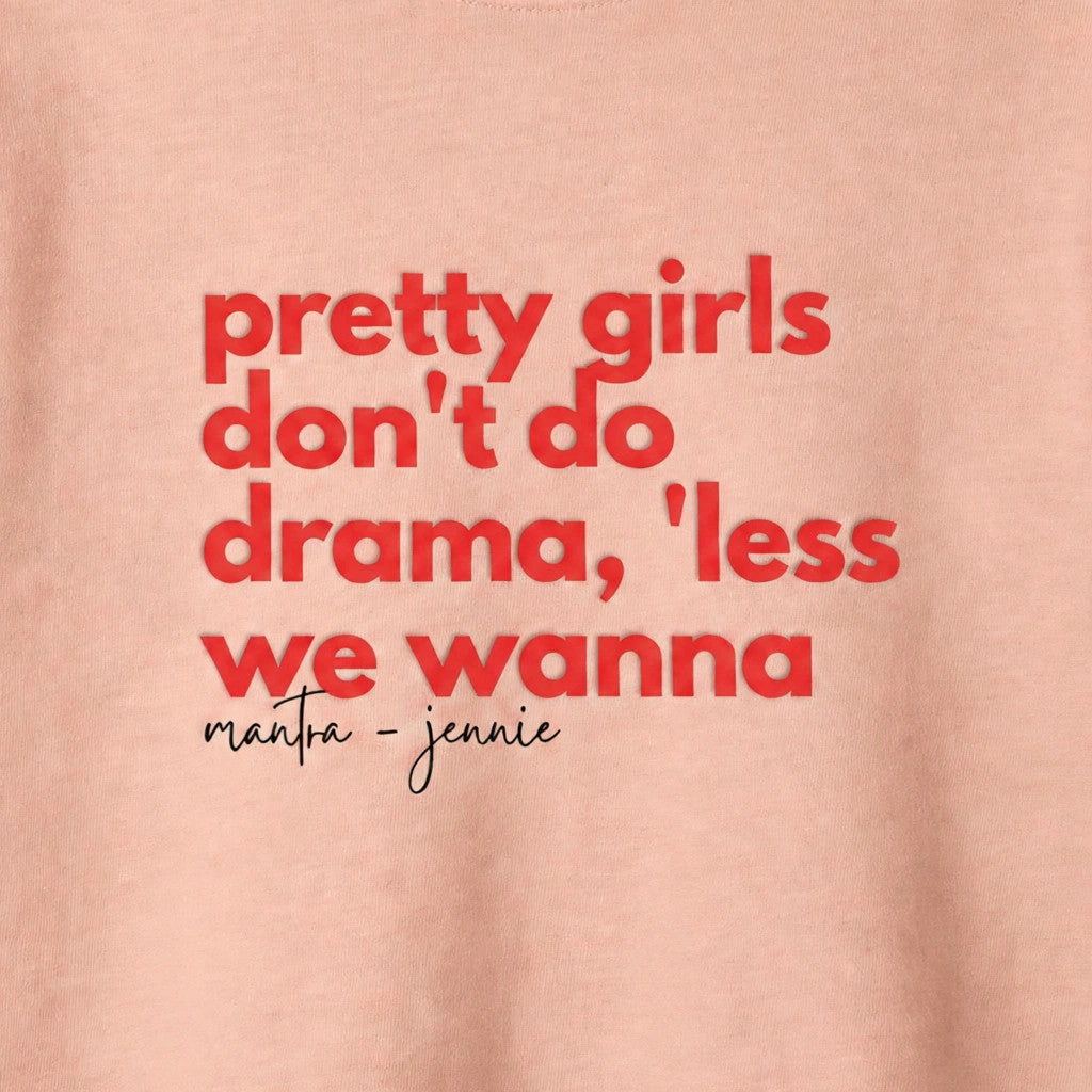 Less We Wanna Graphic Crop Top – 180 GSM – print detail close-up