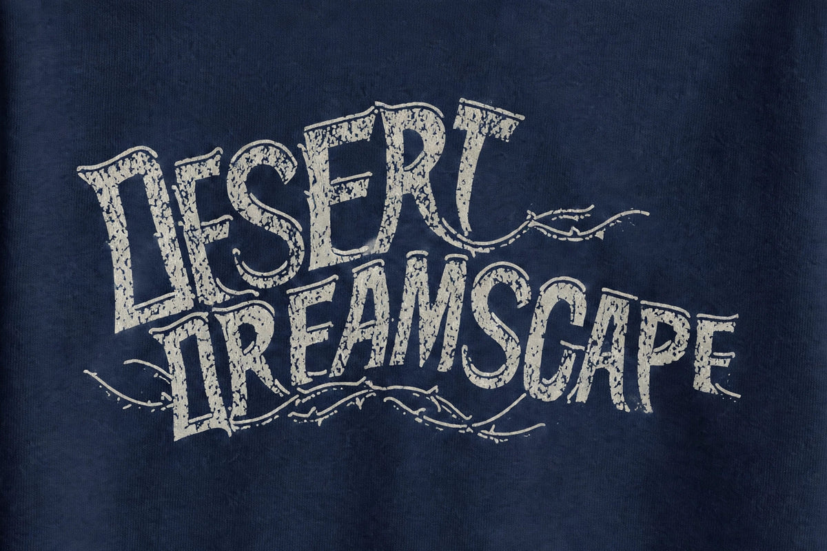Desert Dreamscape Vintage Tee – Half Sleeve 180 GSM – print detail close-up