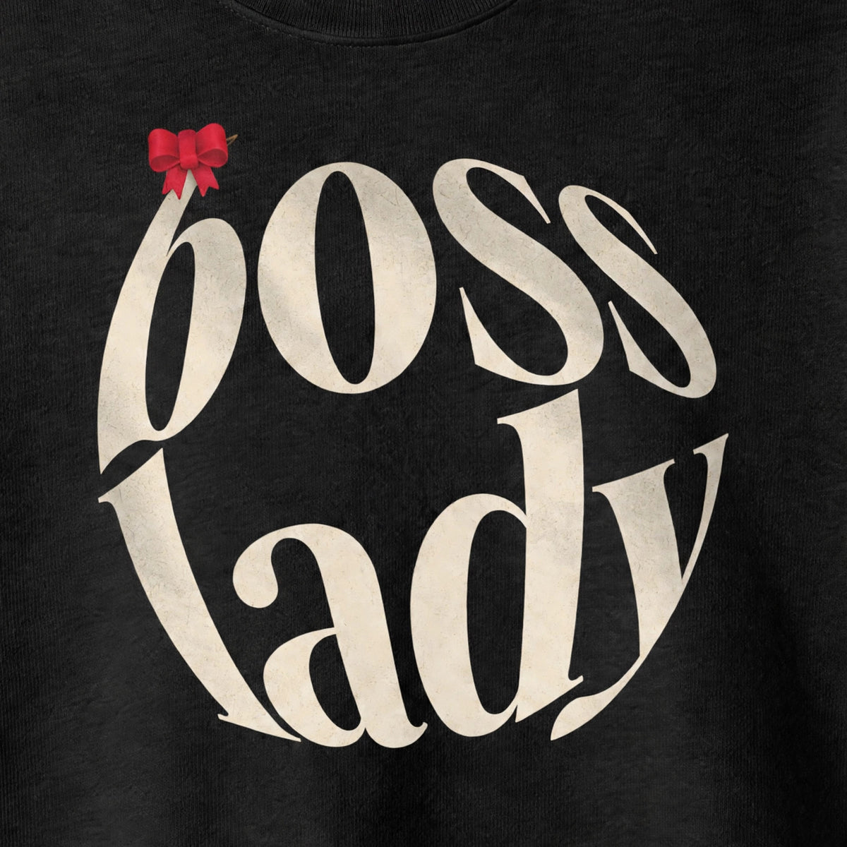 Boss Lady Graphic Crop Top – 180 GSM – print detail close-up