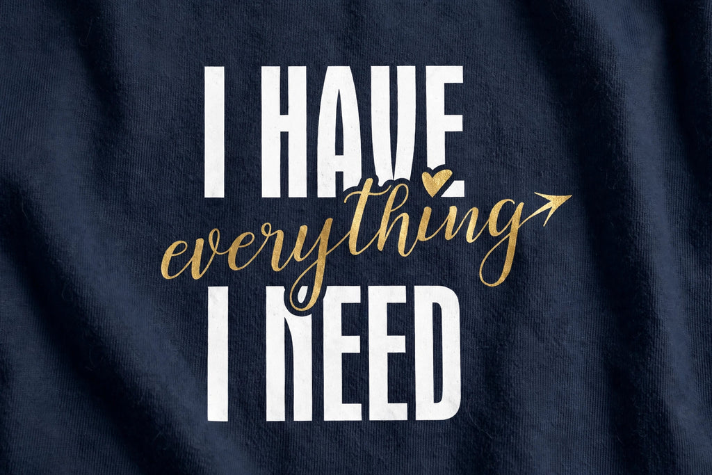 I Have / I Am Couple T-Shirt Set – 180 GSM – men's print detail close-up
