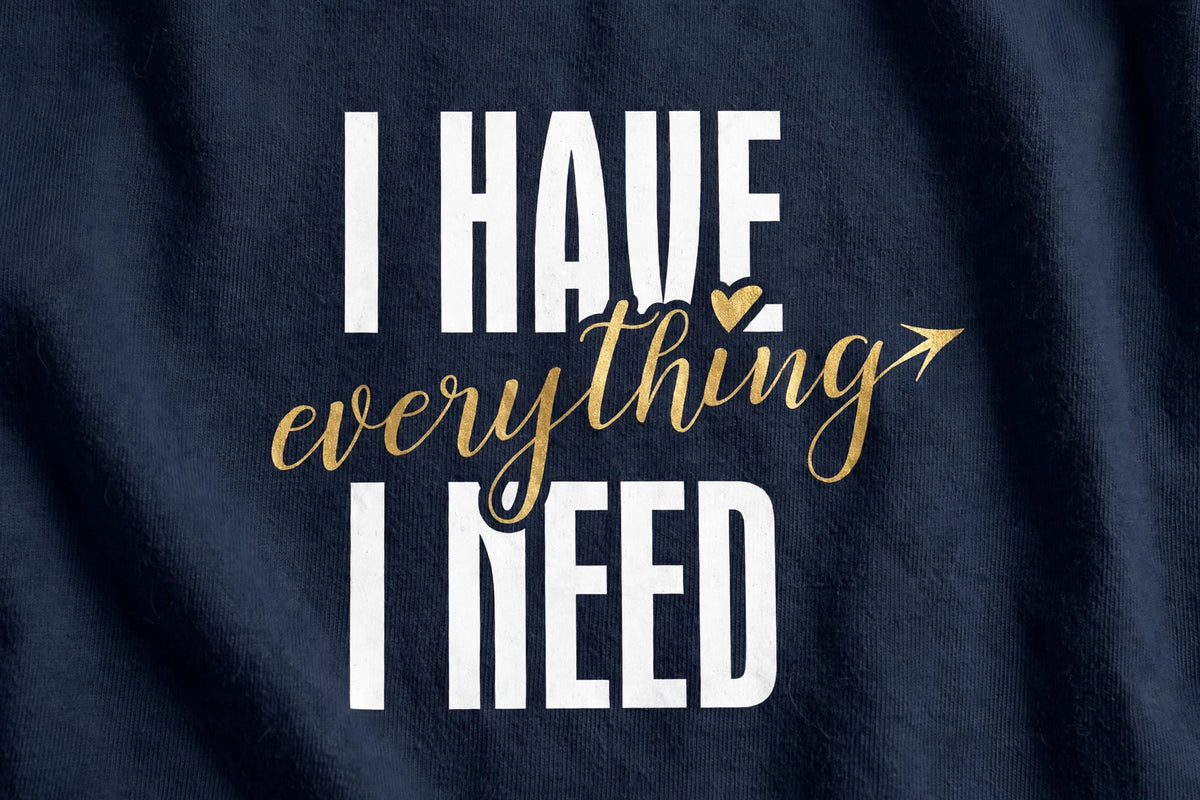 I Have / I Am Couple T-Shirt Set – 180 GSM – men's print detail close-up