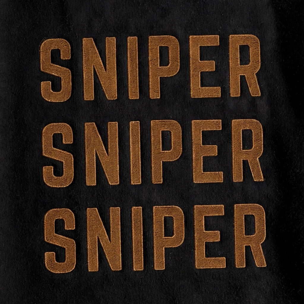 Sniper / Wifey Couple T-Shirt Set – 180 GSM – SNIPER print detail close-up