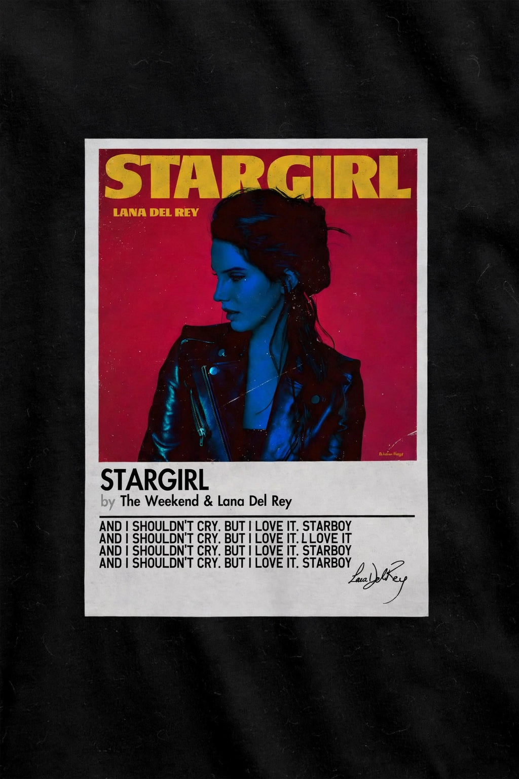Starboy / Stargirl Couple T-Shirt Set – 180 GSM – STARGIRL print detail close-up