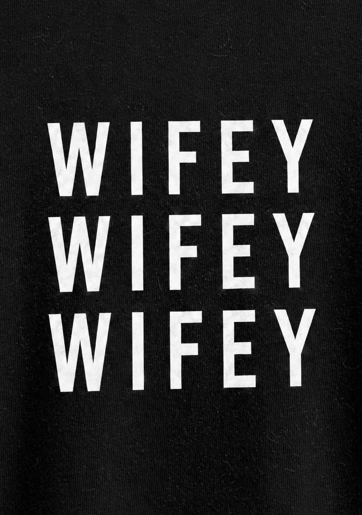 Sniper / Wifey Couple T-Shirt Set – 180 GSM – WIFEY print detail close-up