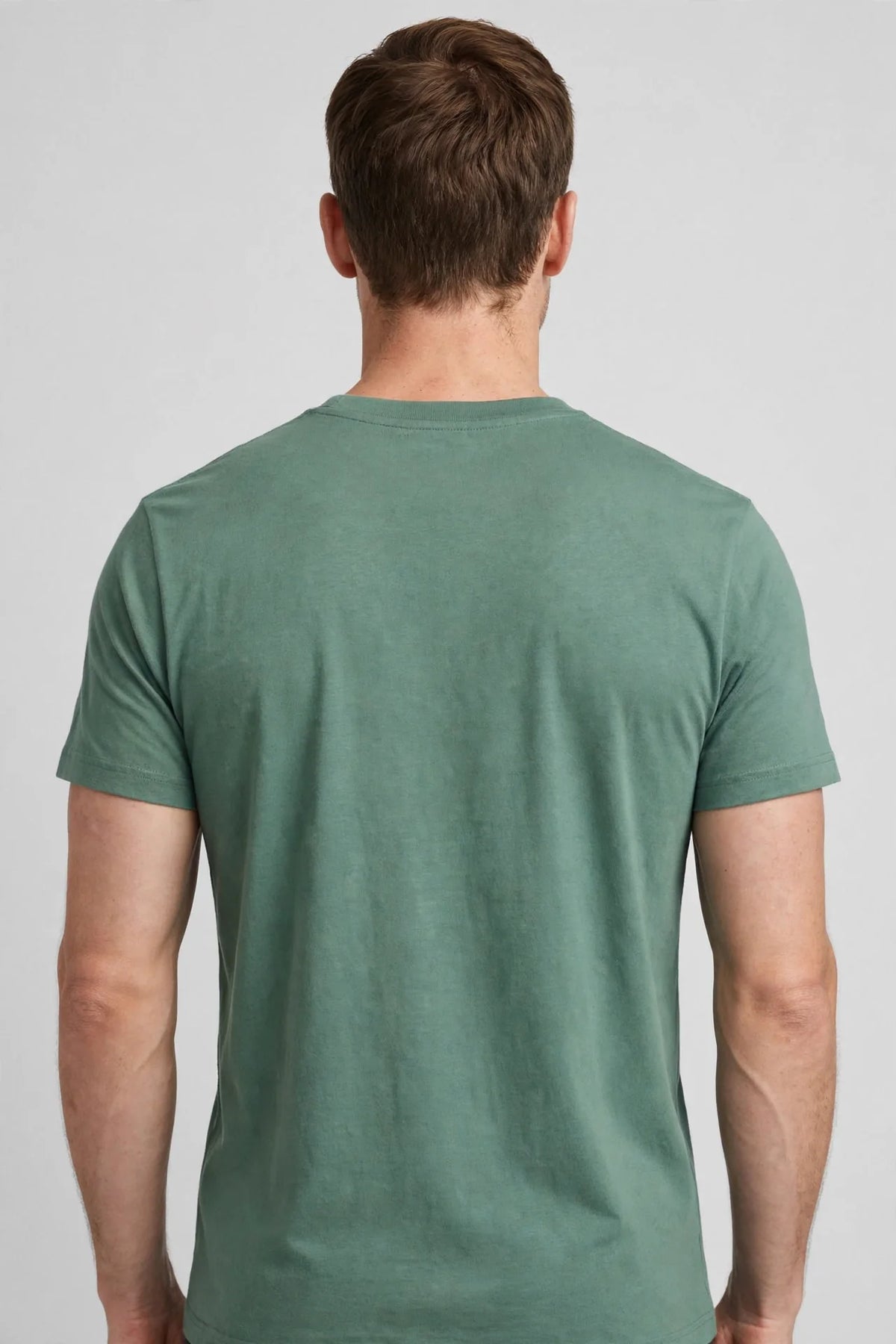 Men Sea Green Solid T-Shirt