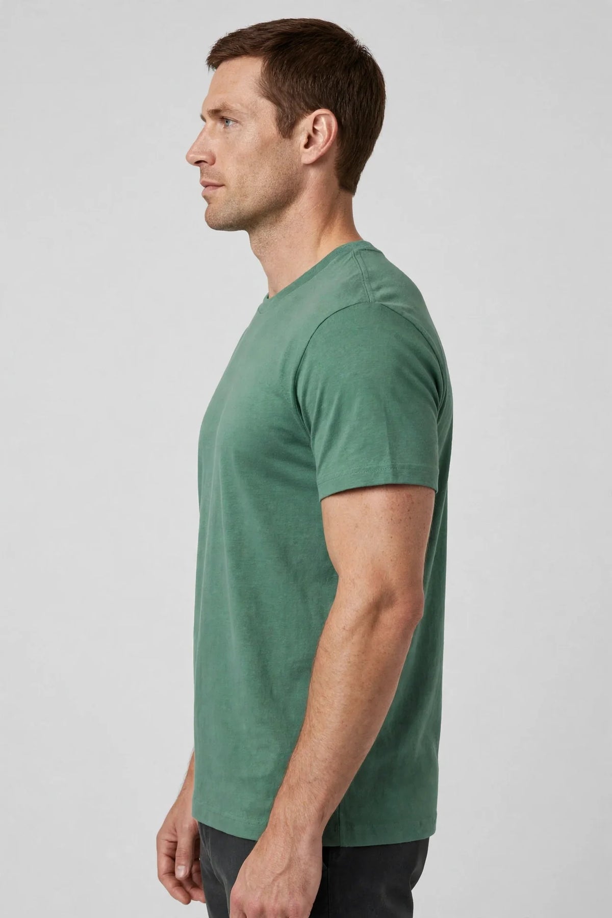 Men Sea Green Solid T-Shirt