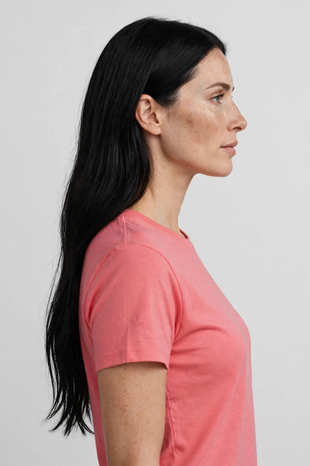 Women Coral Pink Solid T-Shirt