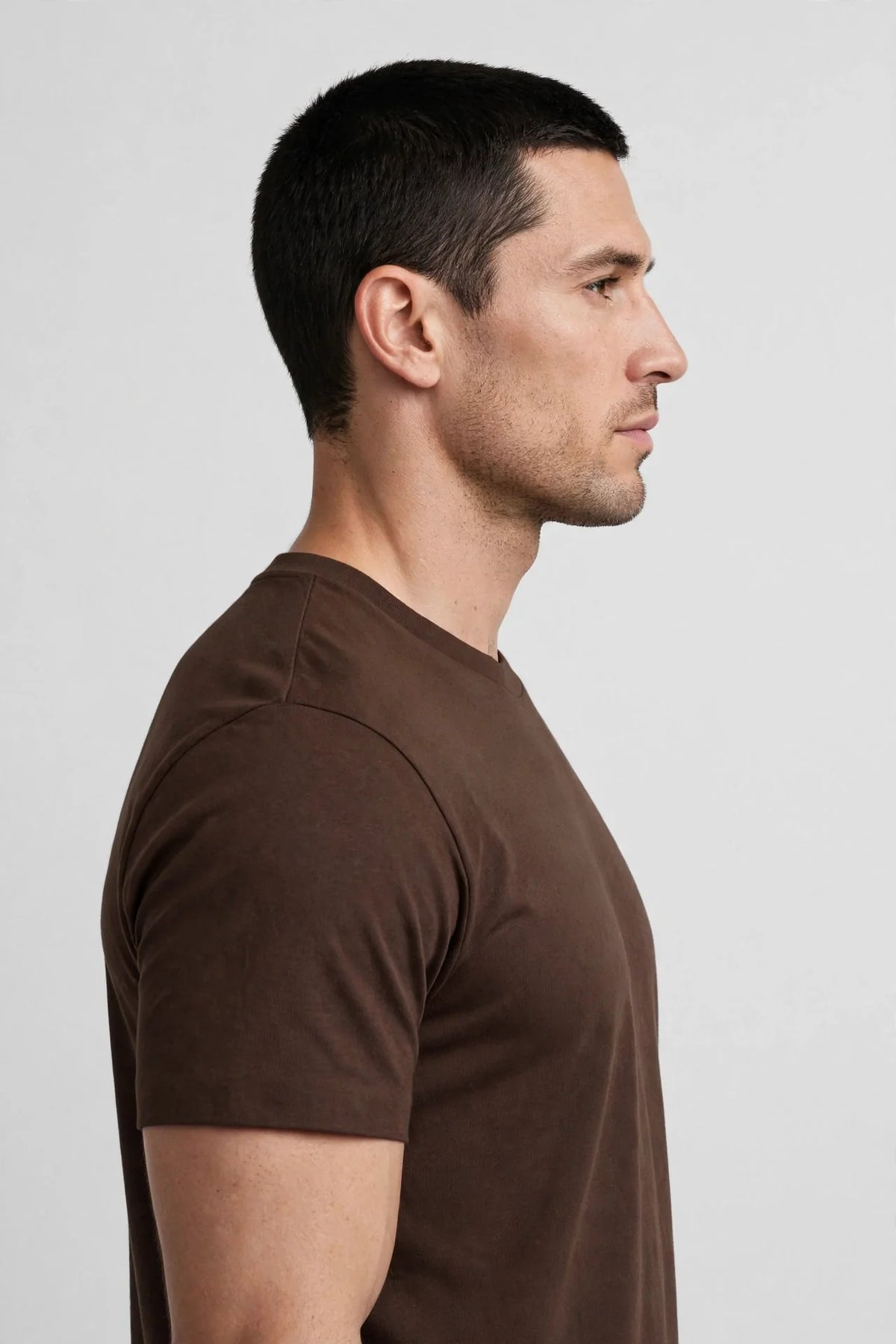 Men Chocolate Brown Solid T-Shirt