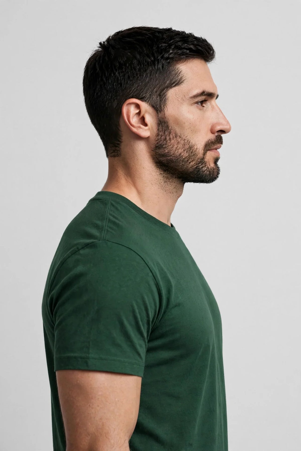 Men Forest Green Solid T-Shirt