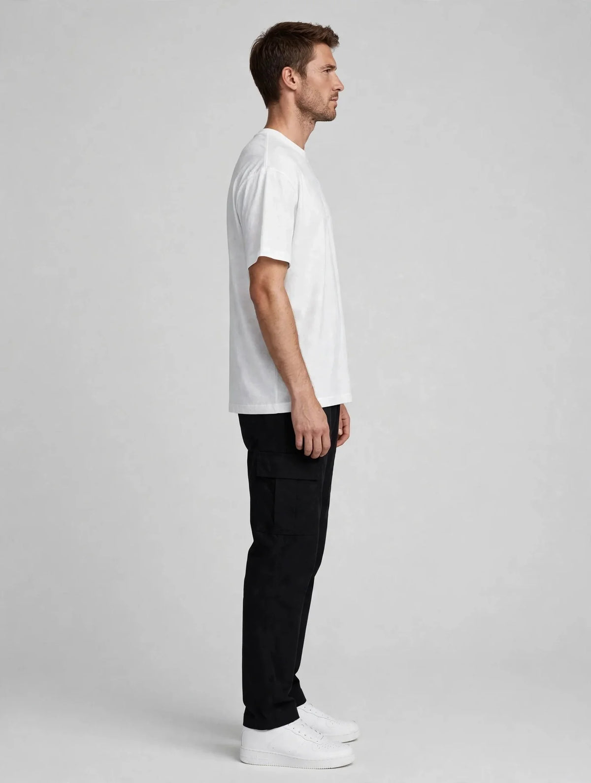 Men White Typography Oversized T-Shirt