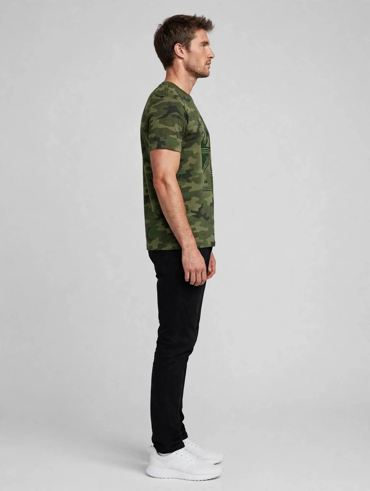 Men Green Camo Graphic T-Shirt
