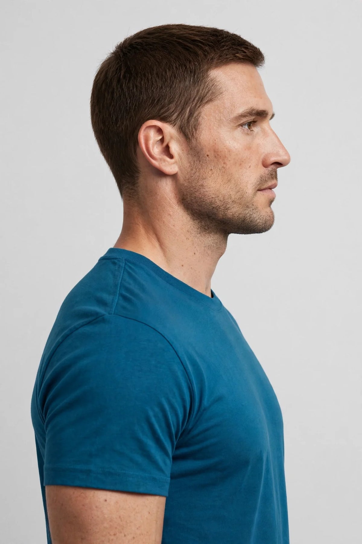 Men Teal Blue Solid T-Shirt