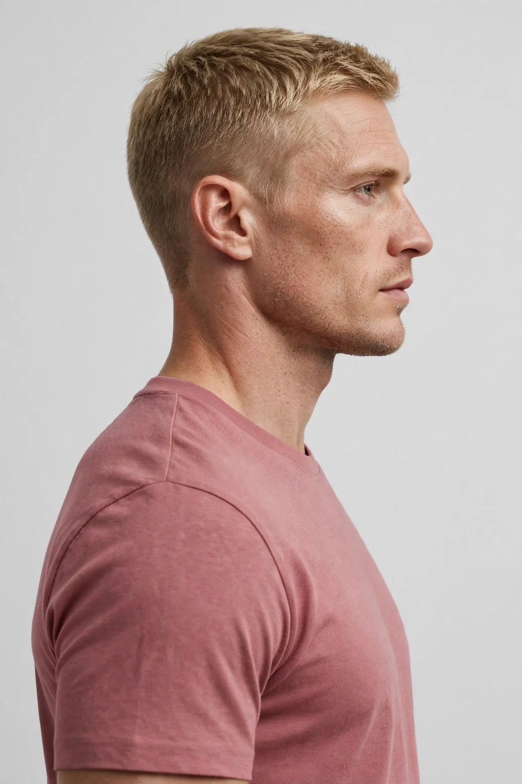 Men Dusty Rose Solid T-Shirt