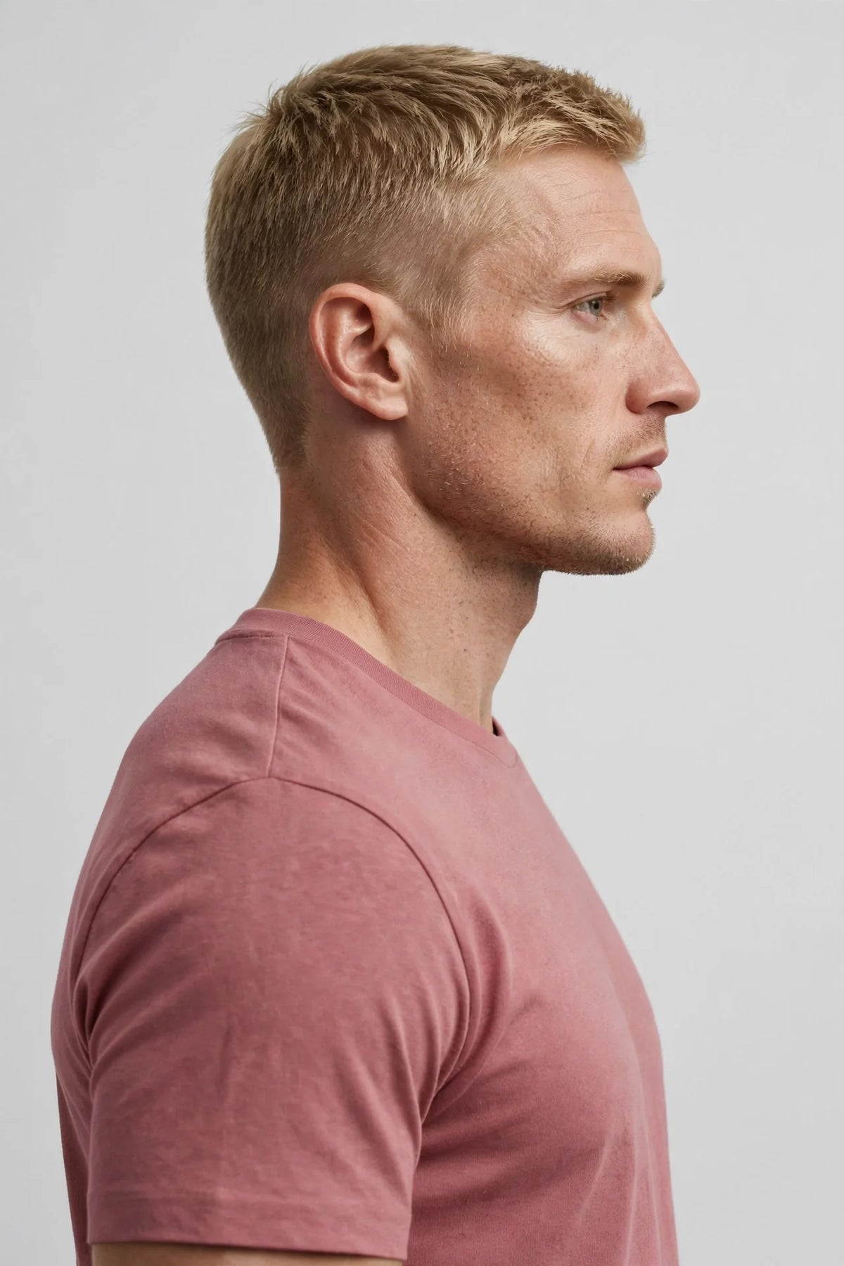 Men Dusty Rose Solid T-Shirt