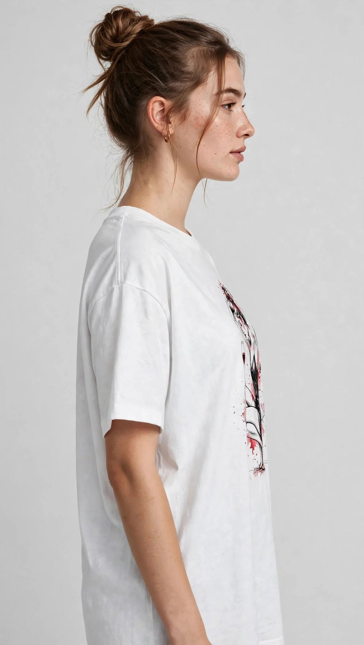 Pineberry A girl with wine Oversized Tee