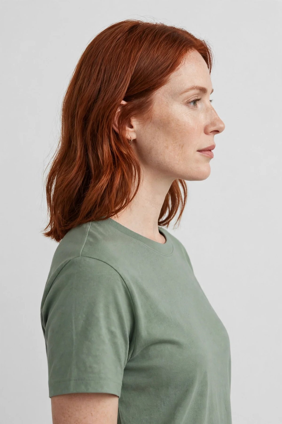 Women Sage Green Solid T-Shirt