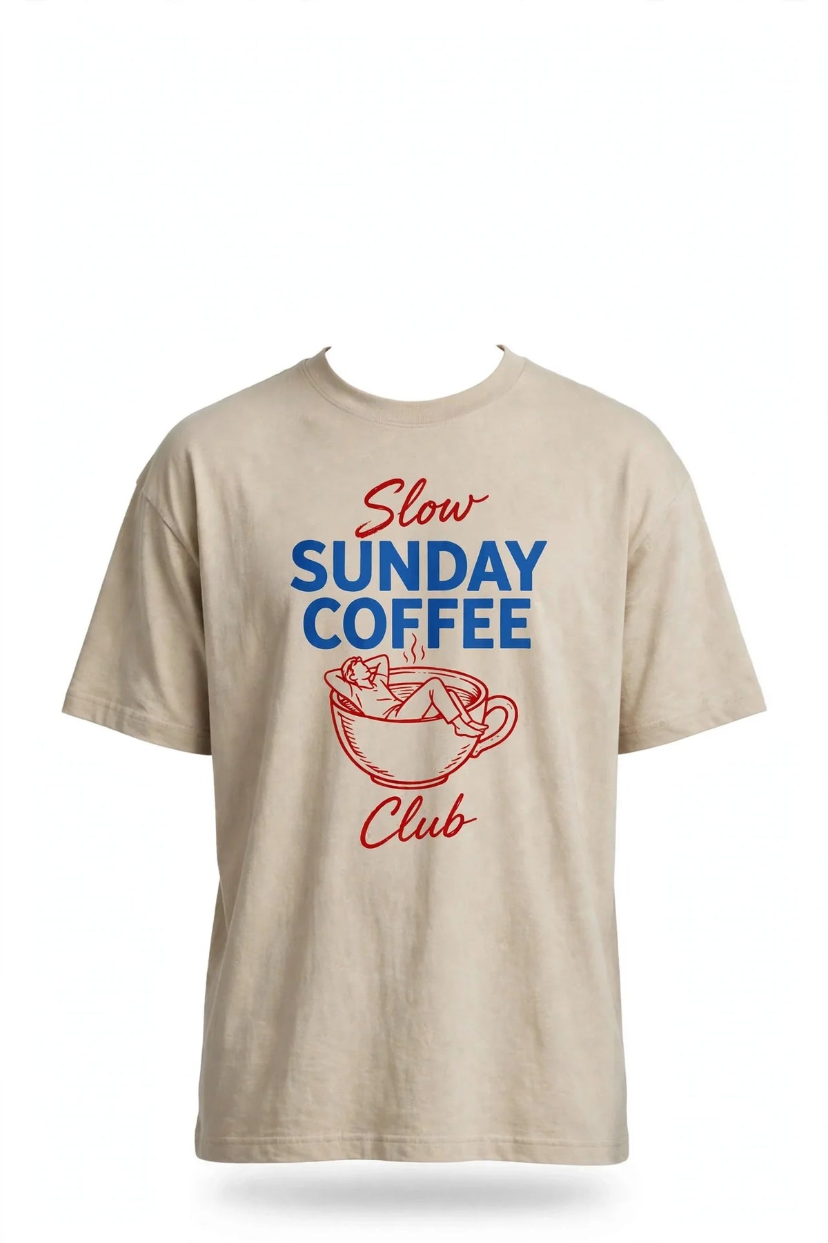 Pineberry Slow Sunday Coffee Club Oversized Tee