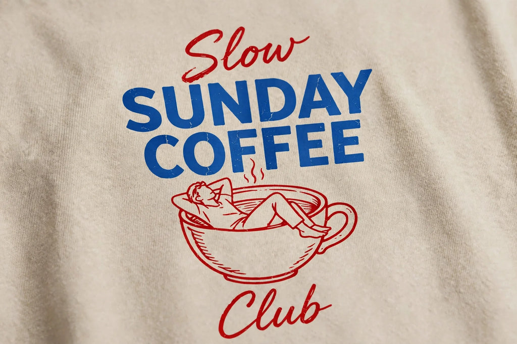 Pineberry Slow Sunday Coffee Club Oversized Tee