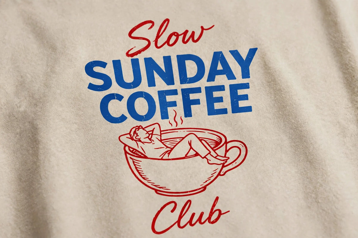 Pineberry Slow Sunday Coffee Club Oversized Tee