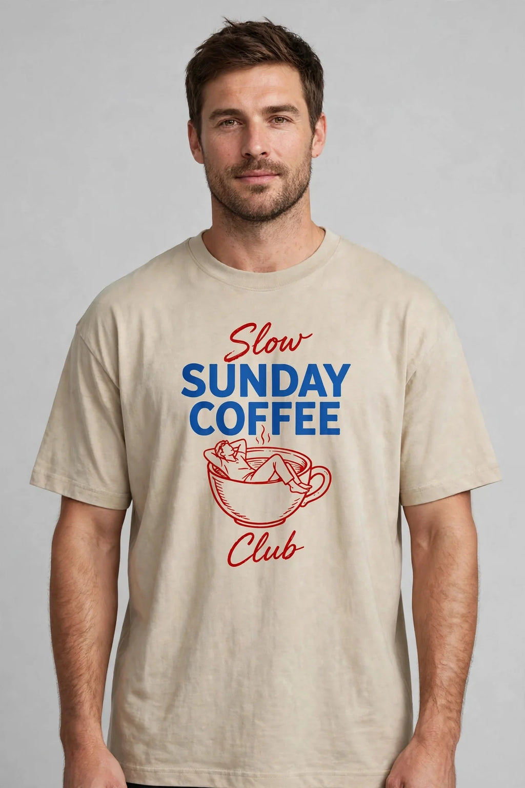 Pineberry Slow Sunday Coffee Club Oversized Tee