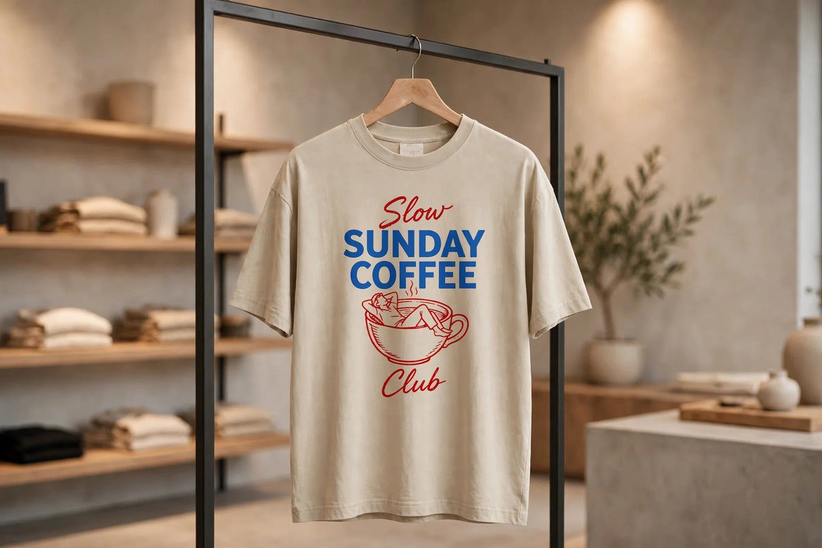 Pineberry Slow Sunday Coffee Club Oversized Tee