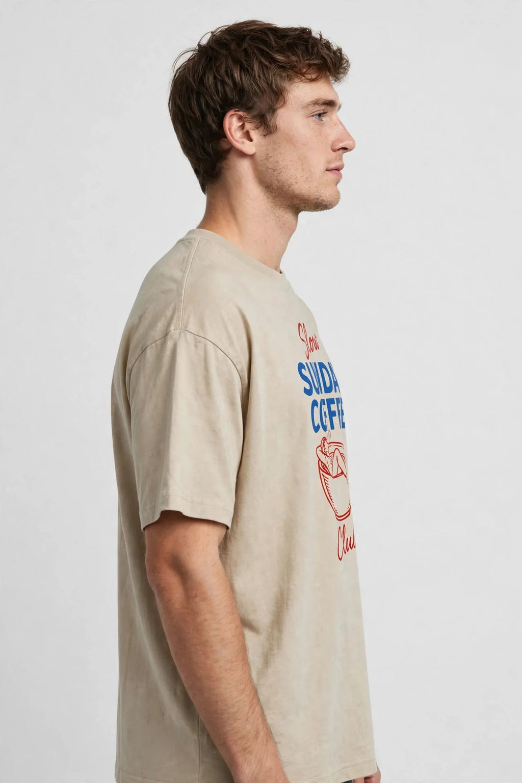 Pineberry Slow Sunday Coffee Club Oversized Tee
